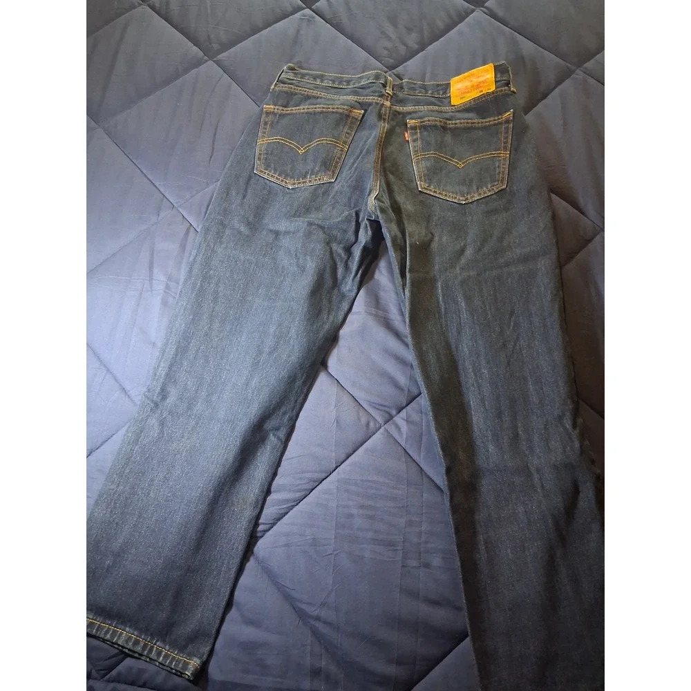 Levis 550‎ Relaxed Fit Dark Wash Indigo Denim Jeans Mens 36x30 00550-0216